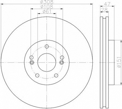 HELLA PAGID 8dd355115161 -  Тормозной диск
